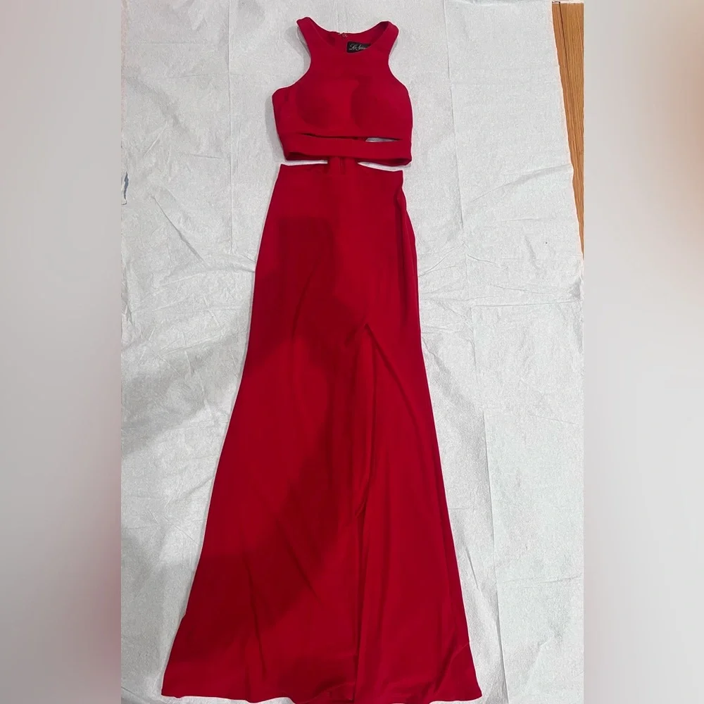 La Femme - Sleeveless High Neck Cutout Two-piece Dress - Picture 5 of 6